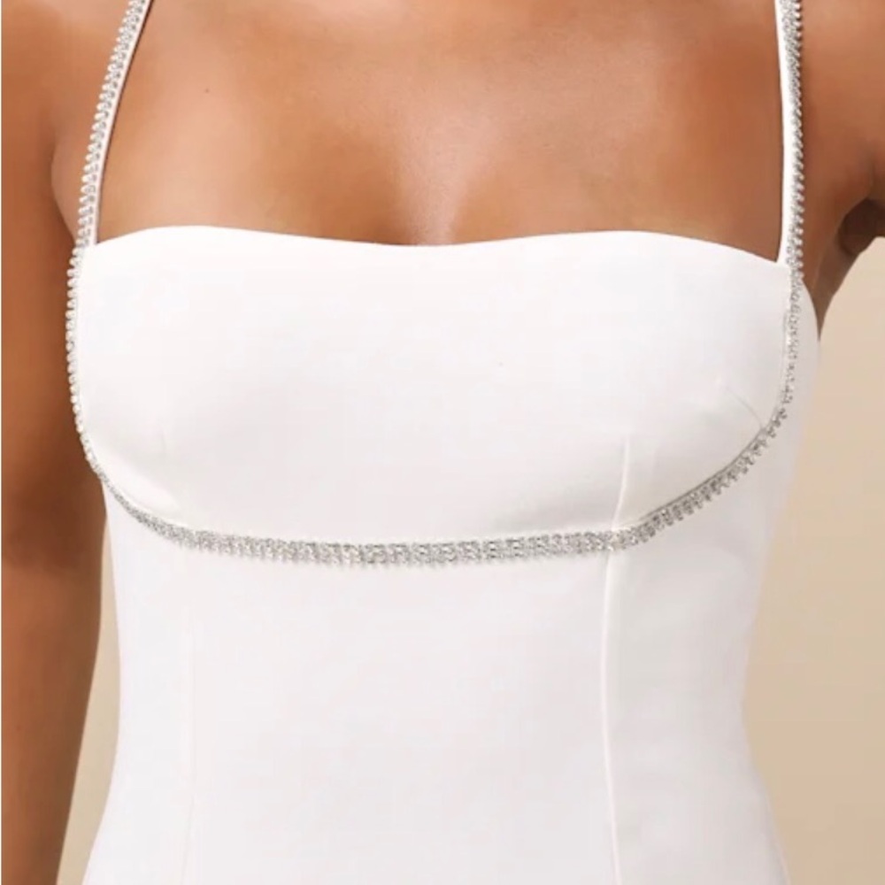 Lulus Upscale Flirt Ivory Rhinestone Sleeveless Bodycon Midi Dress
XL